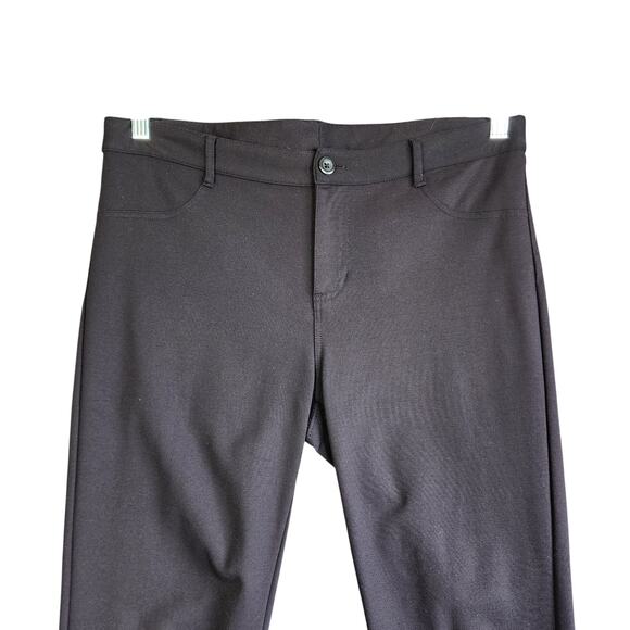 Garnet Hill Womens Stretch Comfort Pants Size 12 Black Skinny Ponte Knit Classic - Picture 2 of 11